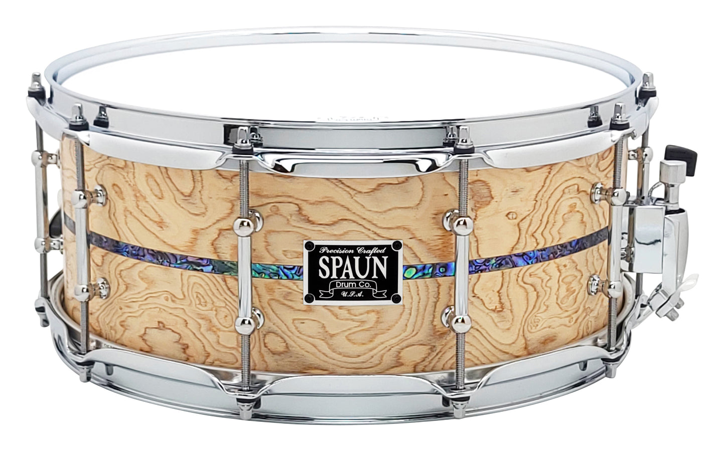 Olive Ash Burl 6x14-Abalone Stripe