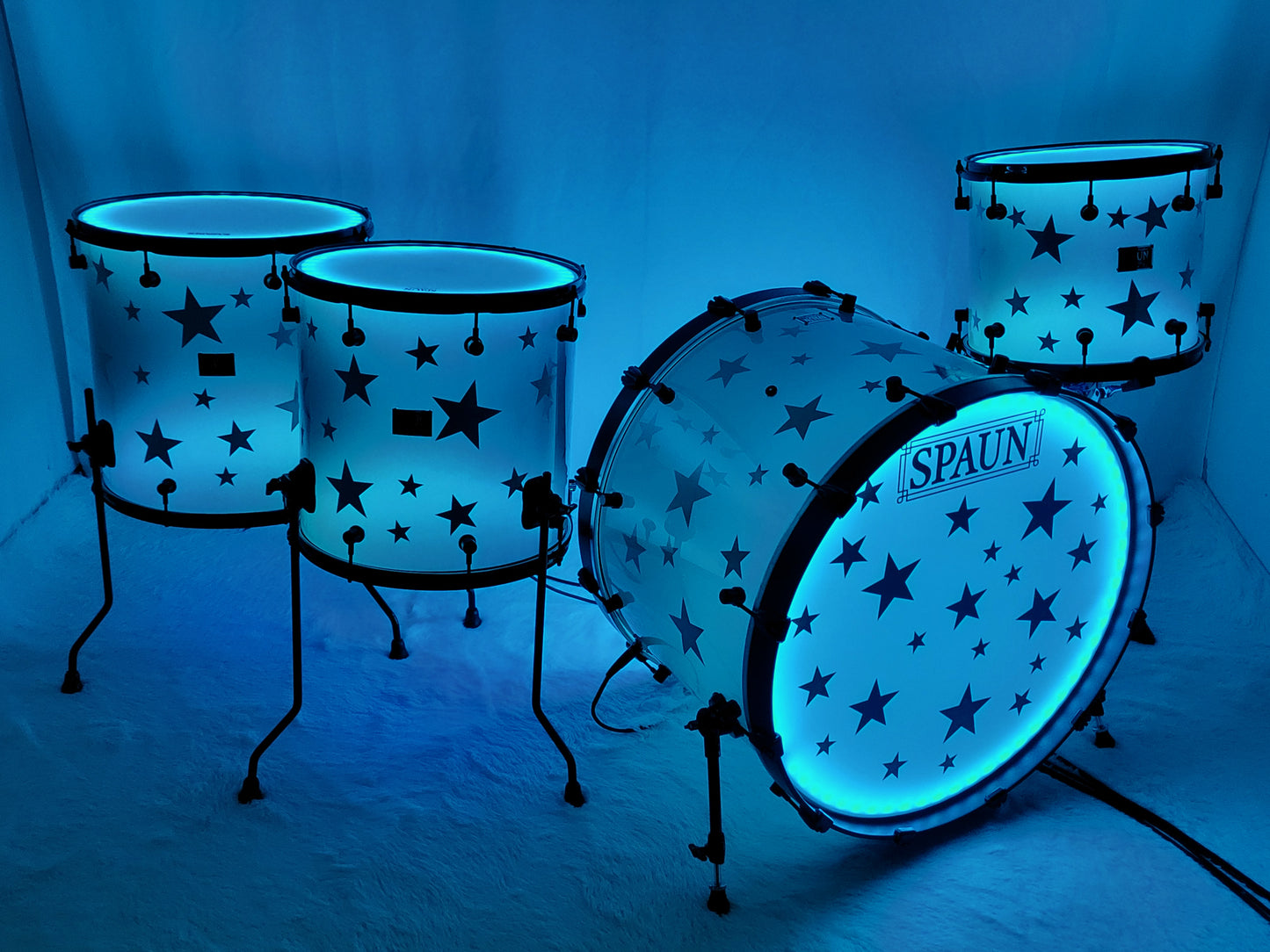 LED 4pc-Smoke with Silver Stars