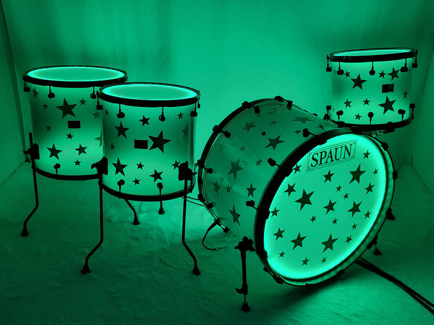 LED 4pc-Smoke with Silver Stars