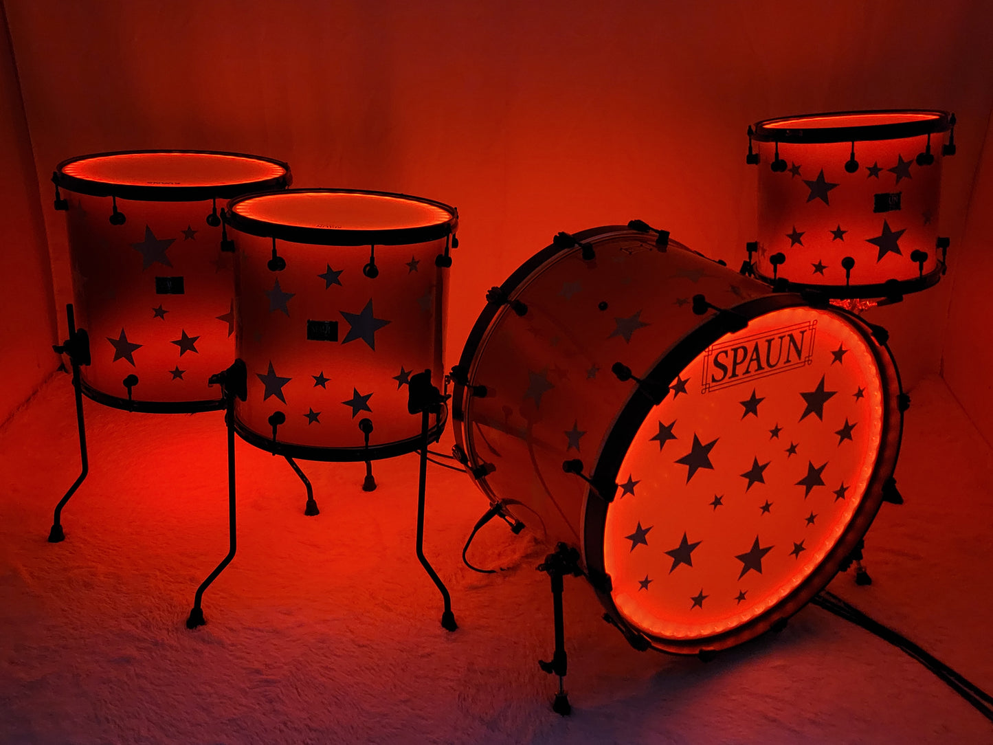 LED 4pc-Smoke with Silver Stars