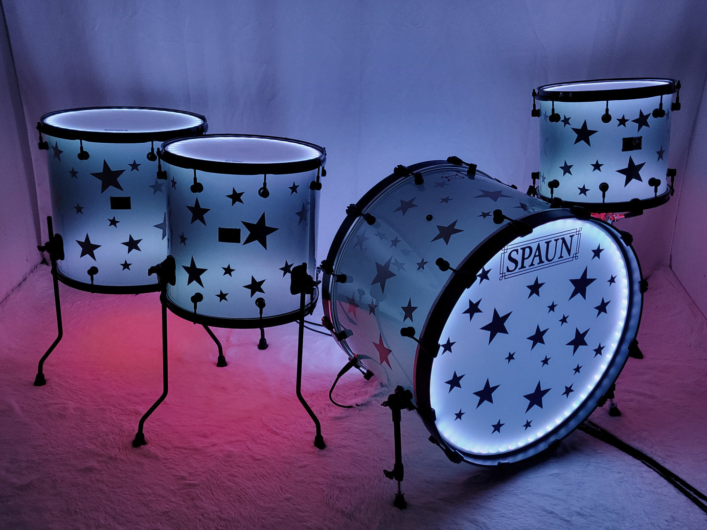 LED 4pc-Smoke with Silver Stars