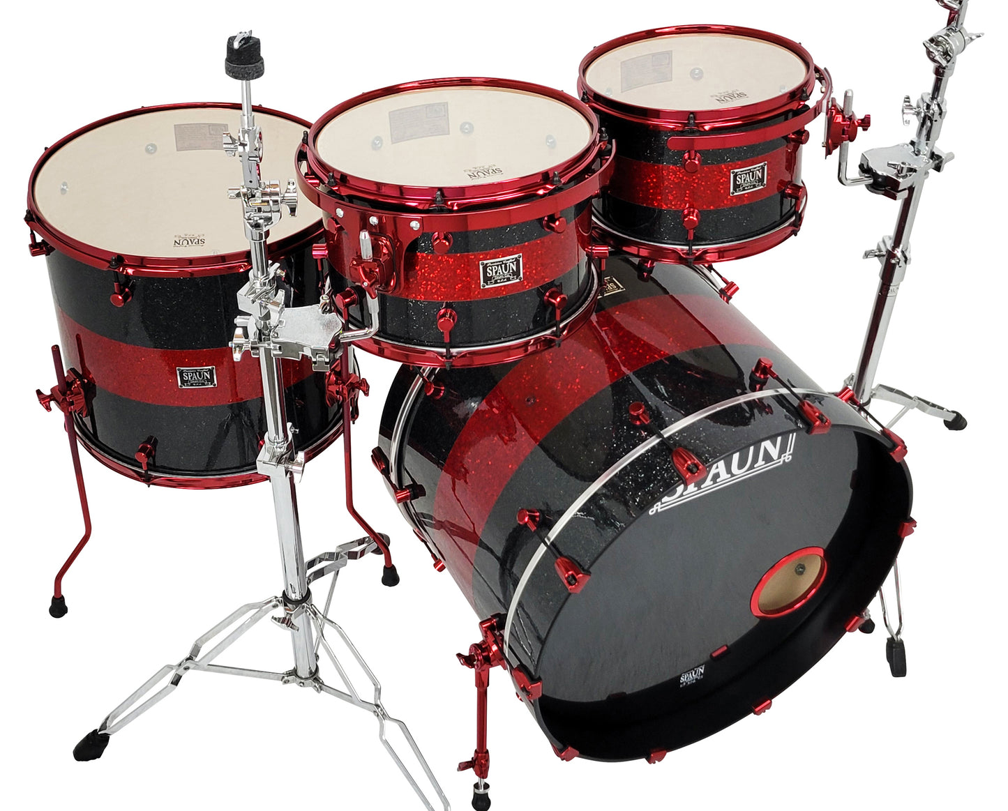 Custom 4pc-Black & Red Glass