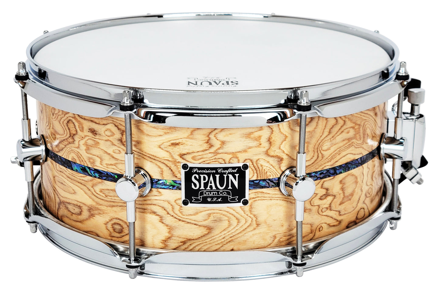 Olive Ash Burl 5.75x13-Abalone Stripe