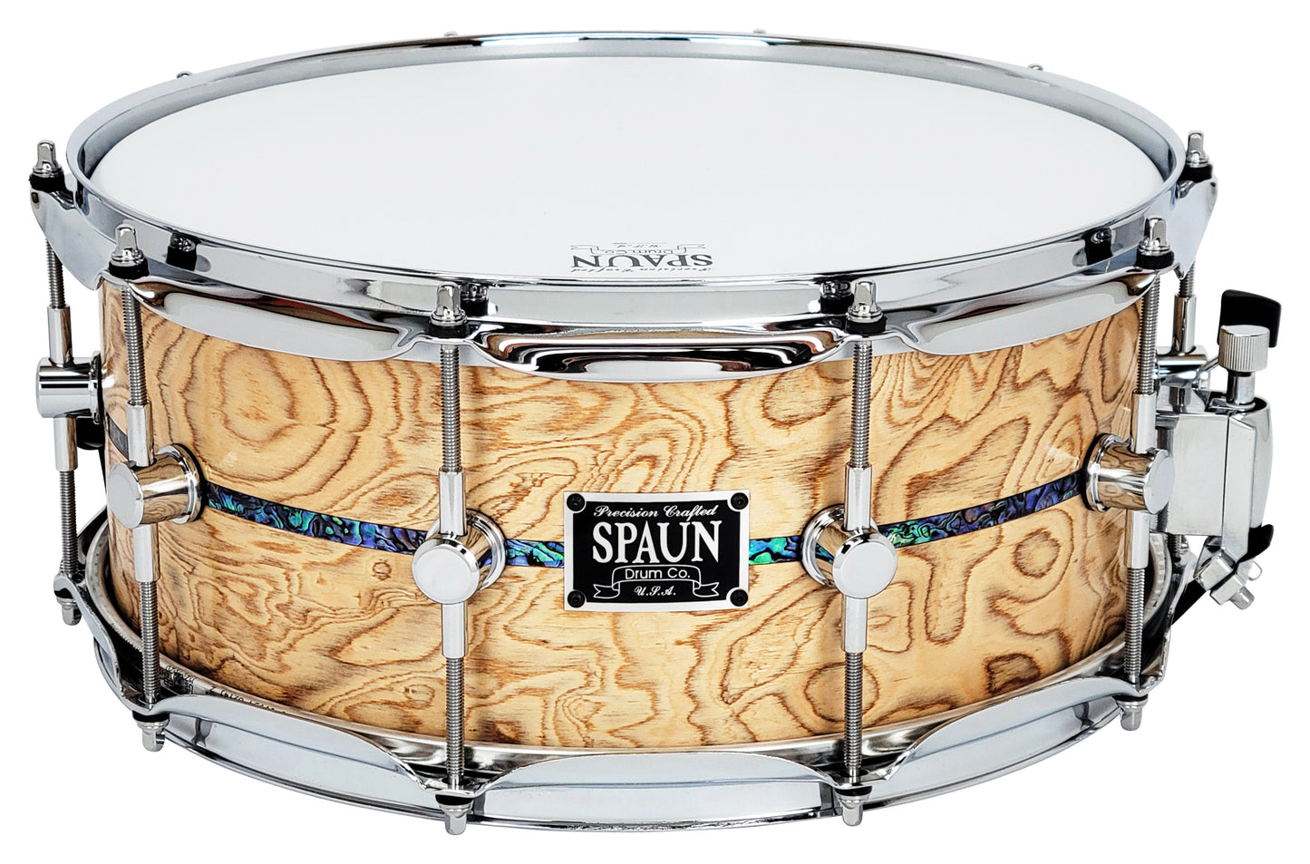 Olive Ash Burl 6x14-Abalone Stripe