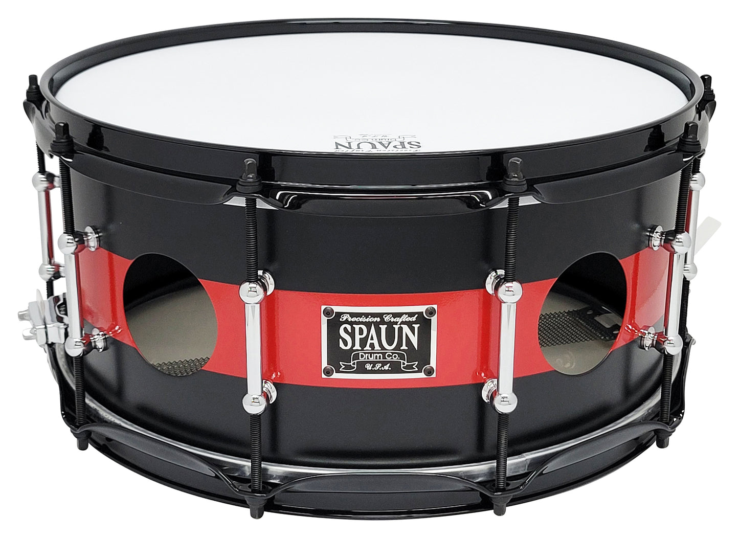 Steel Vented 6.5x14-Black & Red