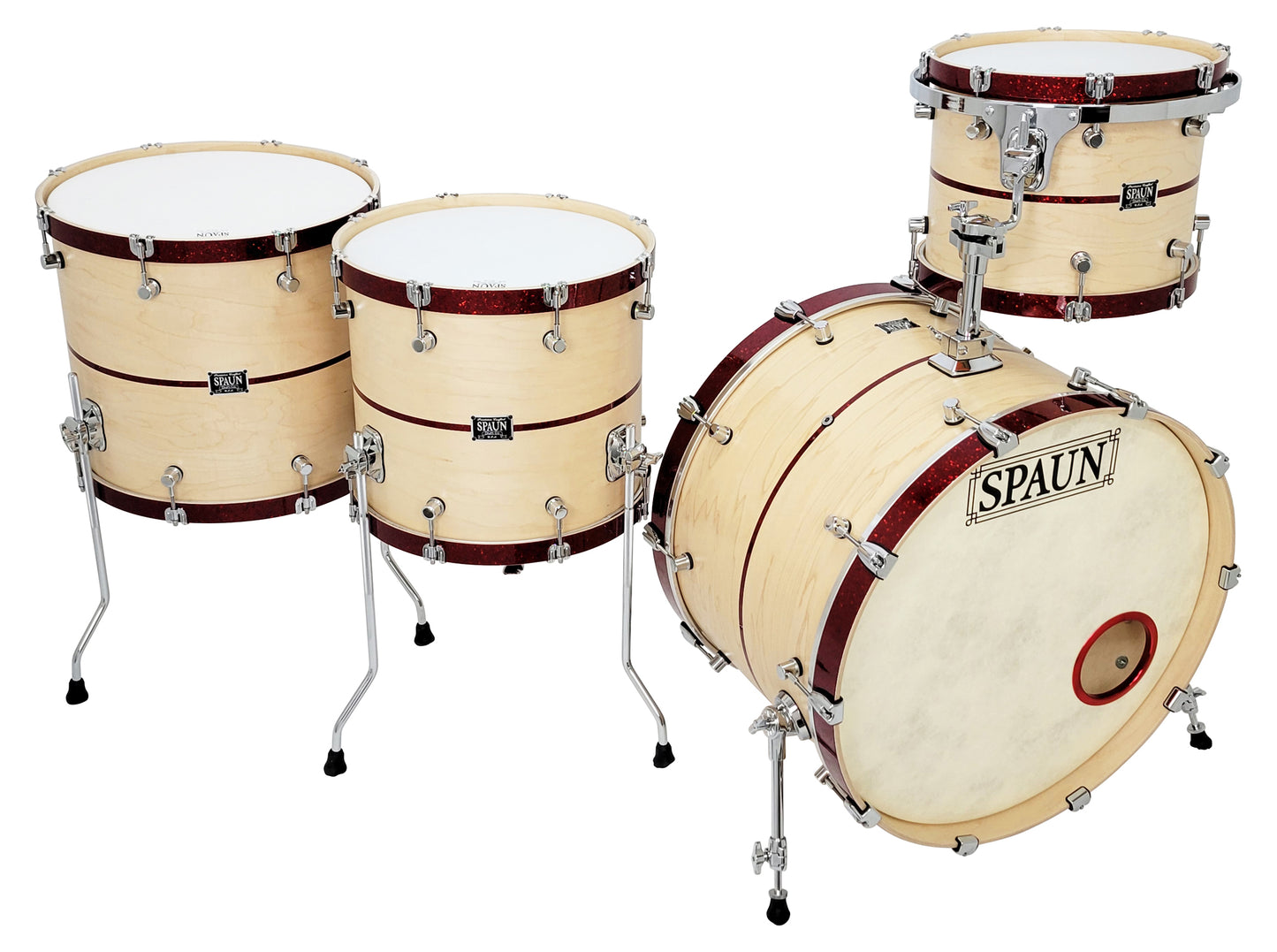 Custom 4pc-Blonde w/Red Glass Stripe
