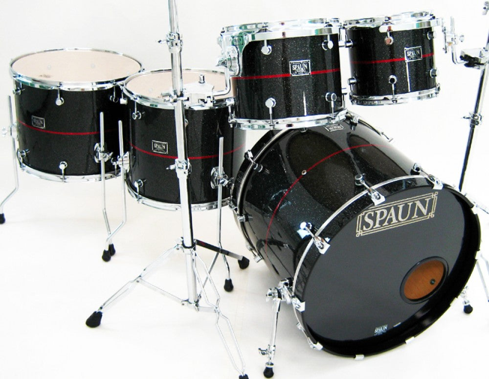 Custom 5pc-Black Glass w-Red Pinstripe