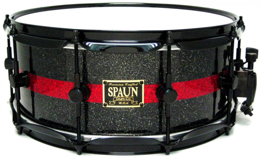 Maple 6x14-Black Glass w-Red Stripe