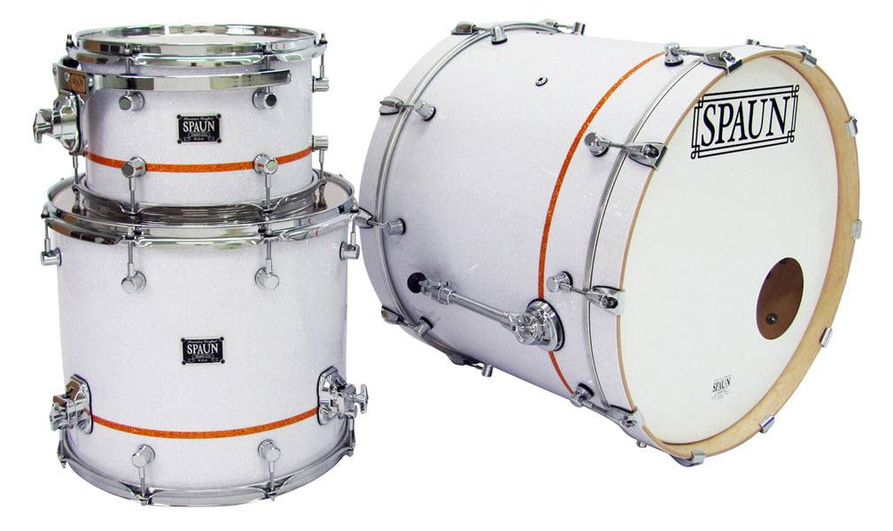 Custom 3pc-White Glass w-Gold Pinstripe