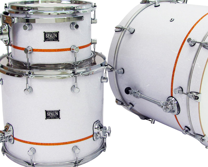 Custom 3pc-White Glass w-Gold Pinstripe