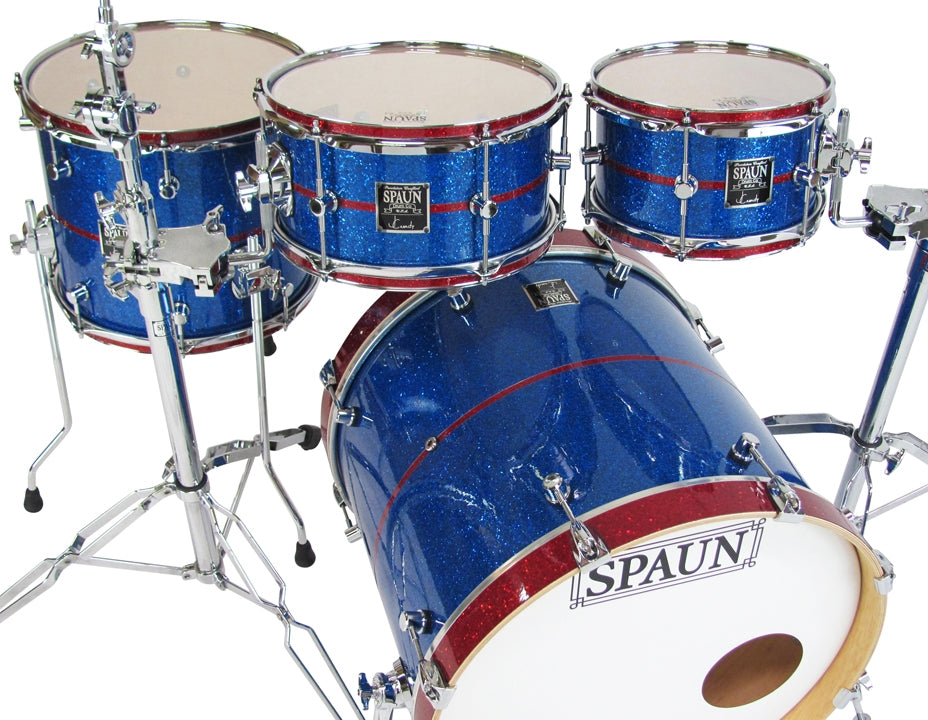 Custom 4pc-Blue Glass w-Red Pinstripe