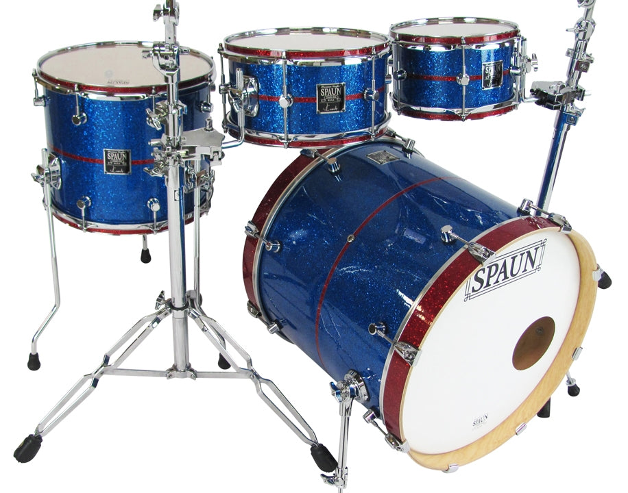 Custom 4pc-Blue Glass w-Red Pinstripe
