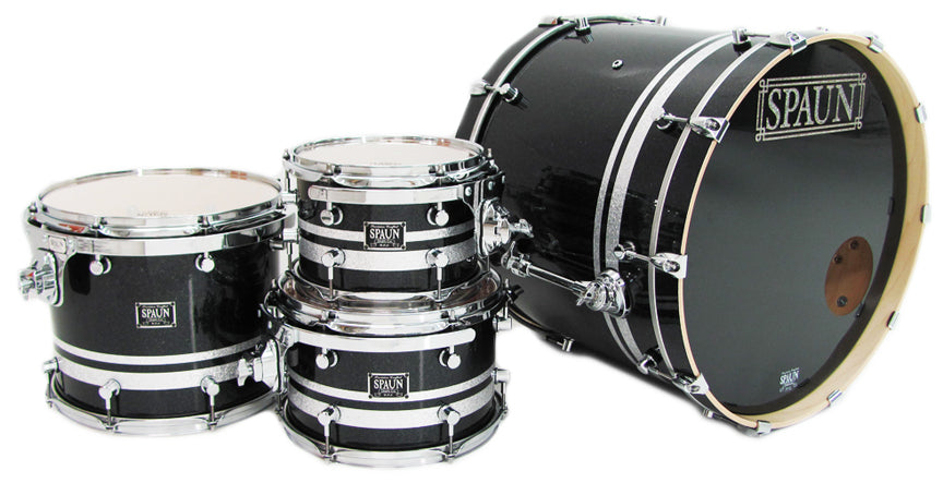 Custom 4pc-Black w-Silver Stripes