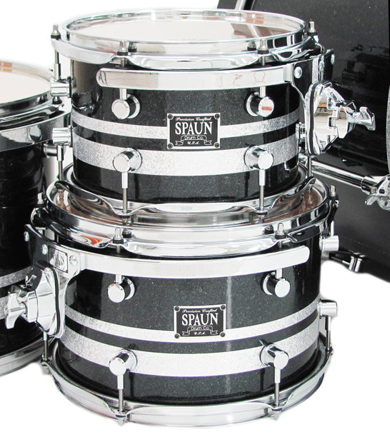 Custom 4pc-Black w-Silver Stripes