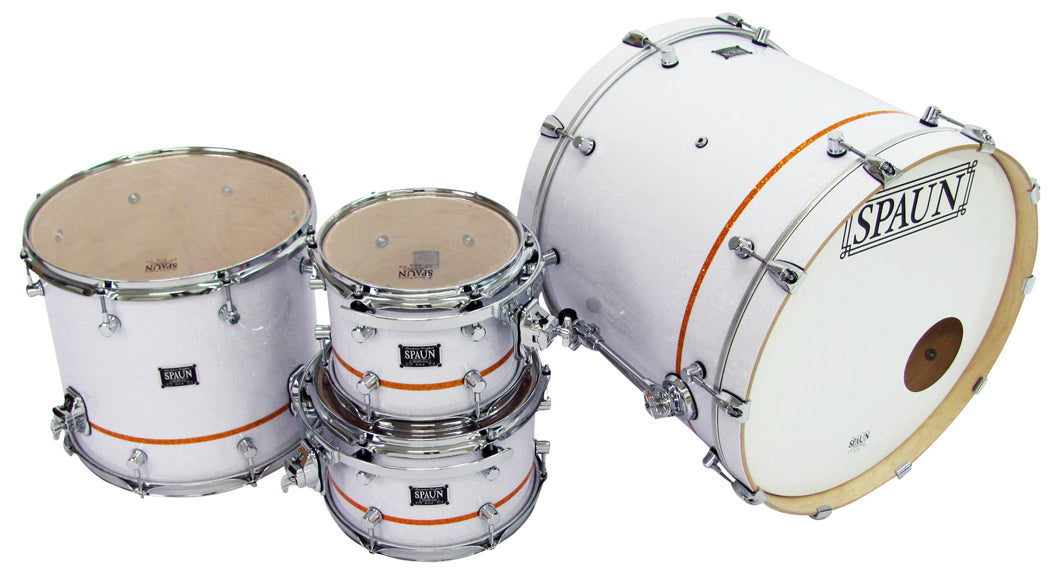 Custom 4pc-White Glass w-Gold Pinstripe
