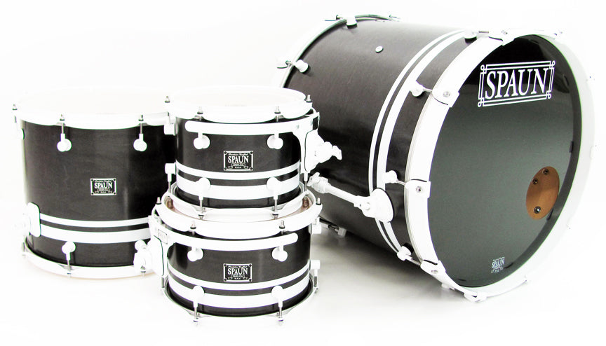 Custom 4pc-Black w-White Stripes