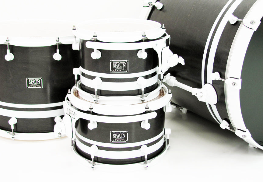 Custom 4pc-Black w-White Stripes