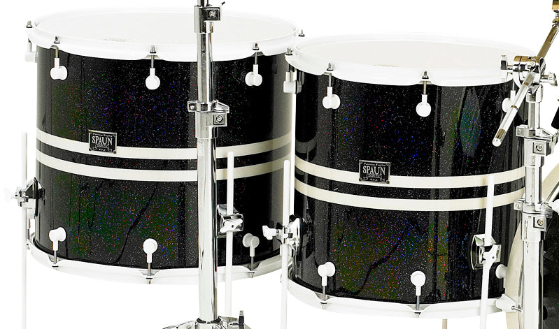 Custom 4pc-Black & White Stripe Rainbo Flake