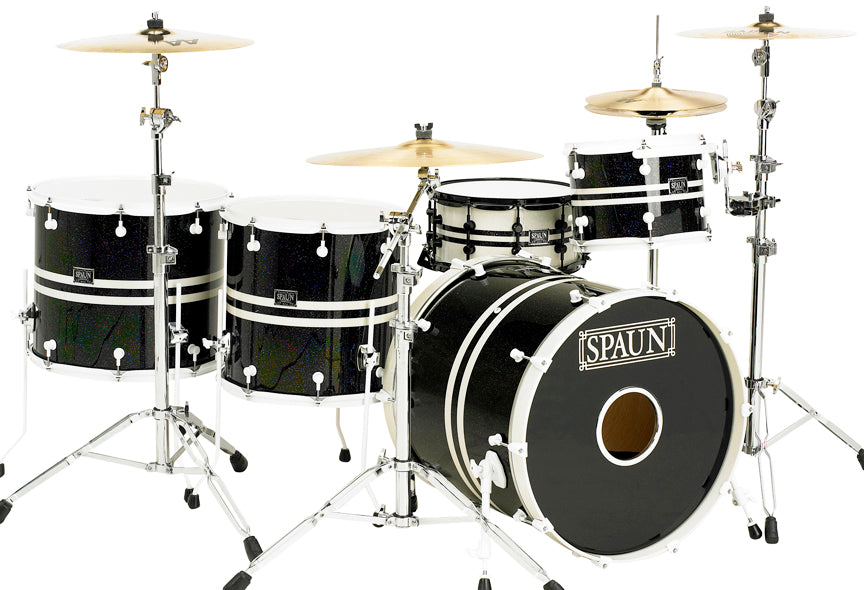 Custom 4pc-Black & White Stripe Rainbo Flake