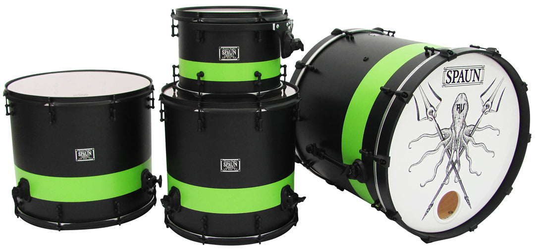 Custom 4pc-Flat Black & Lime