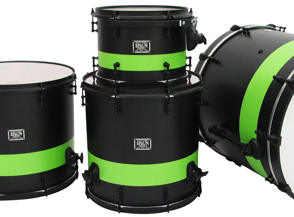 Custom 4pc-Flat Black & Lime