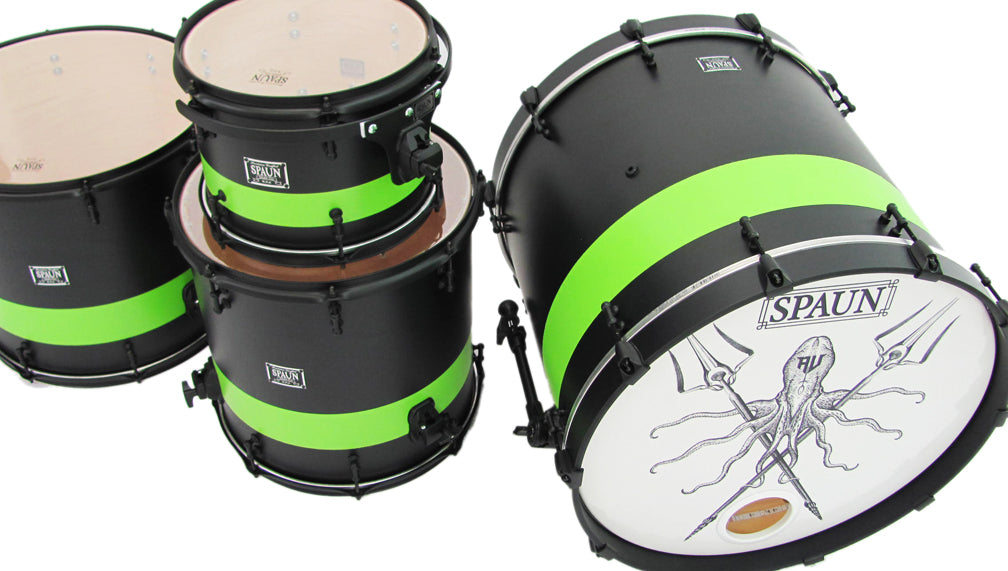 Custom 4pc-Flat Black & Lime