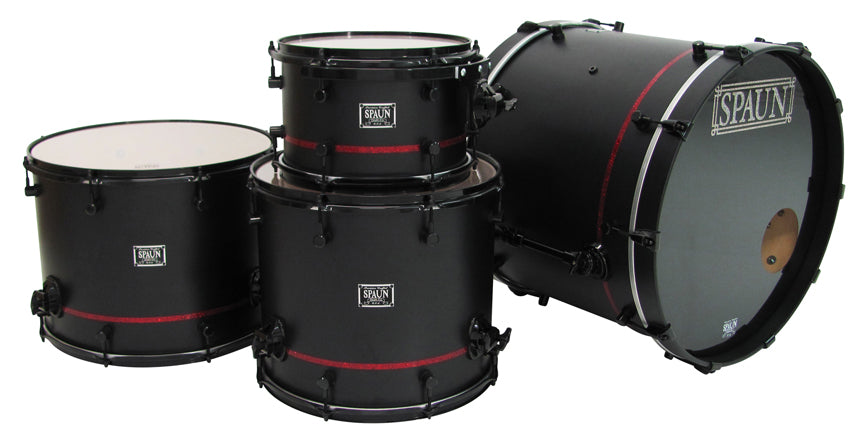 Custom 4pc-Flat Black w-Red Stripes