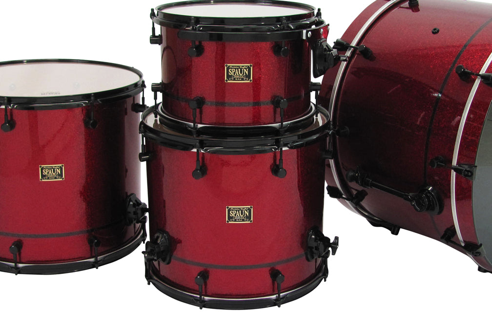 Custom 4pc-Rich Red Sparkle w-Black Stripes