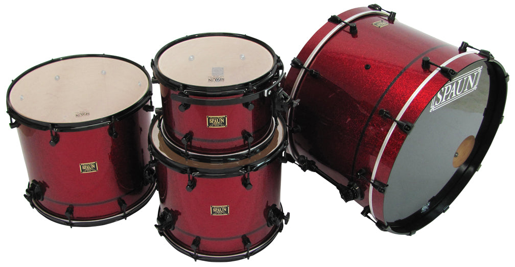 Custom 4pc-Rich Red Sparkle w-Black Stripes
