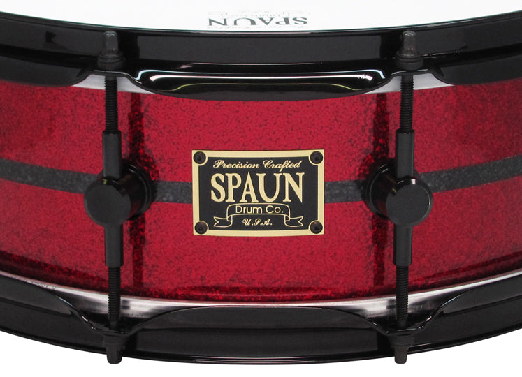 Maple 5x14-Rich Red Sparkle w-Black Pinstripe