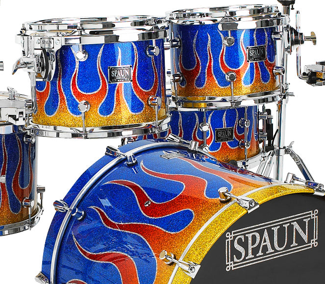 Custom 5pc-Blue Sparkle Flame