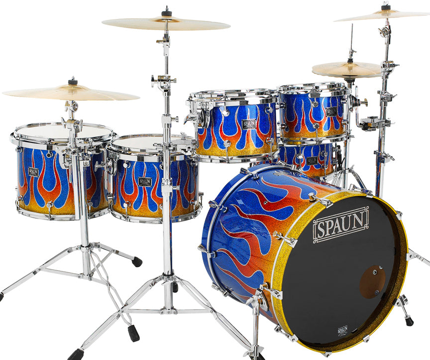 Custom 5pc-Blue Sparkle Flame