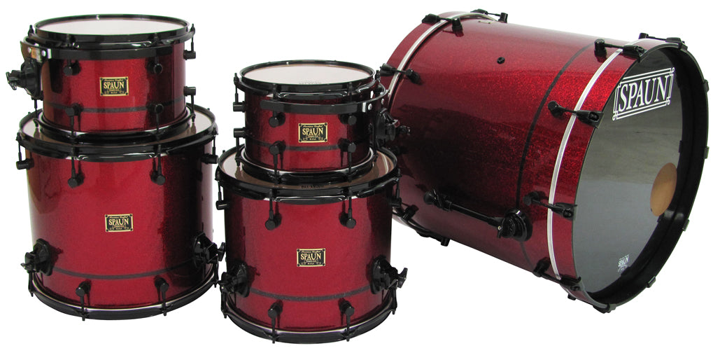 Custom 5pc-Rich Red Sparkle w-Black Pinstripe