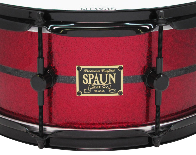 Maple 6x13-Rich Red Sparkle w-Black Pinstripe