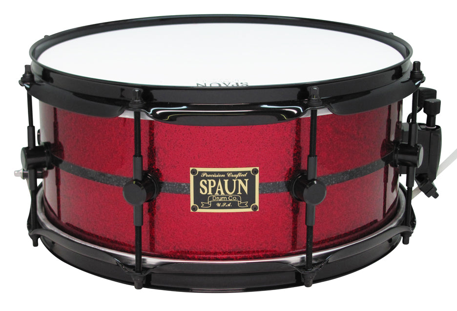 Maple 6x13-Rich Red Sparkle w-Black Pinstripe