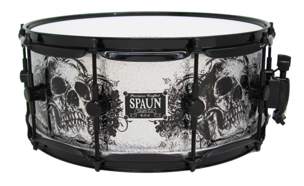 Maple 6x14-Silver Sparkle Skulls