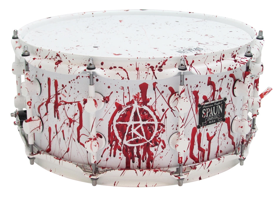 6.5x14 15ply-Flat White Blood Spatter