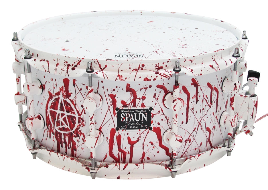 6.5x14 15ply-Flat White Blood Spatter