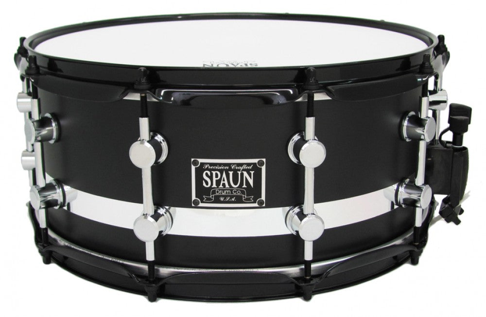 Maple 6.5x14-Flat Black w-Chrome Stripe