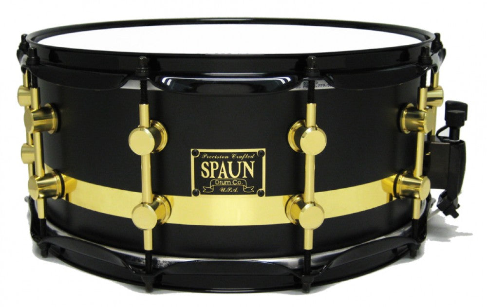 Maple 6.5x14-Flat Black w-Gold Stripe