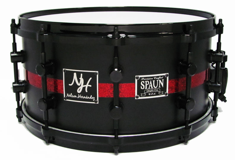 Maple 7x14-Flat Black w-Red Stripe