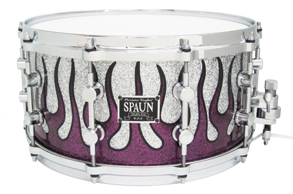 Maple 7x14-Purple-Silver Sparkle Flame