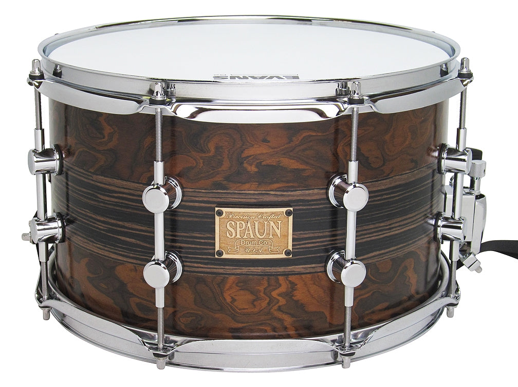 Walnut Burl 8x13-Macassar Ebony Stripe