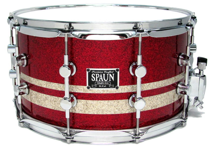 Maple 8x14 24ply-Red Glass w-Silver Stripes
