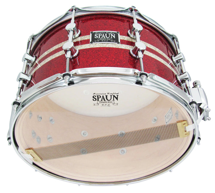 Maple 8x14 20ply-Red Glass w-Silver Stripes