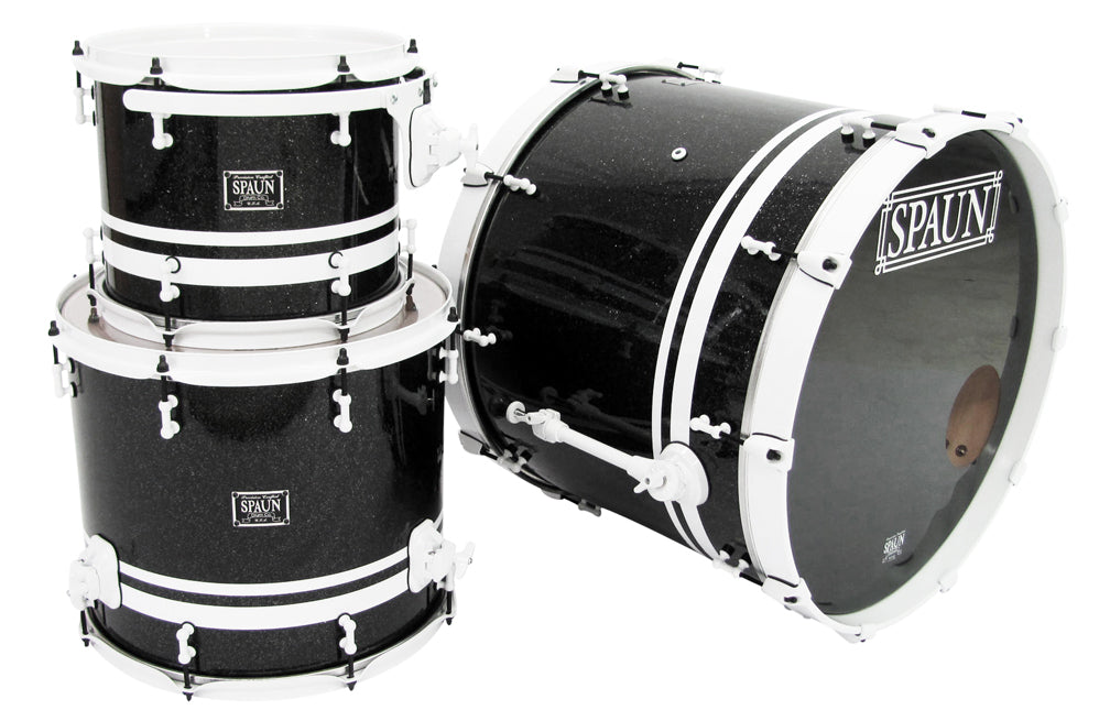 Custom 3pc-Black Glass w-White Stripes