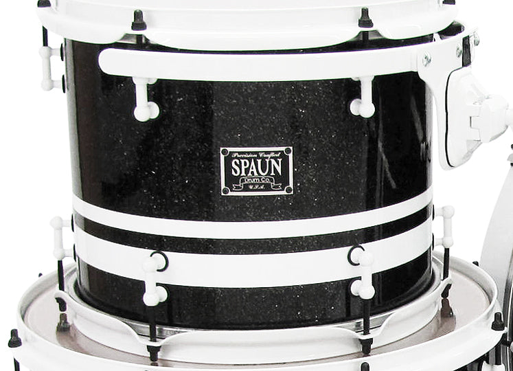Custom 3pc-Black Glass w-White Stripes
