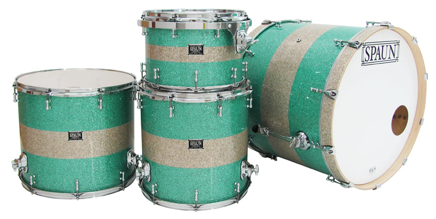 Custom 4pc-Turquoise & Silver Glass