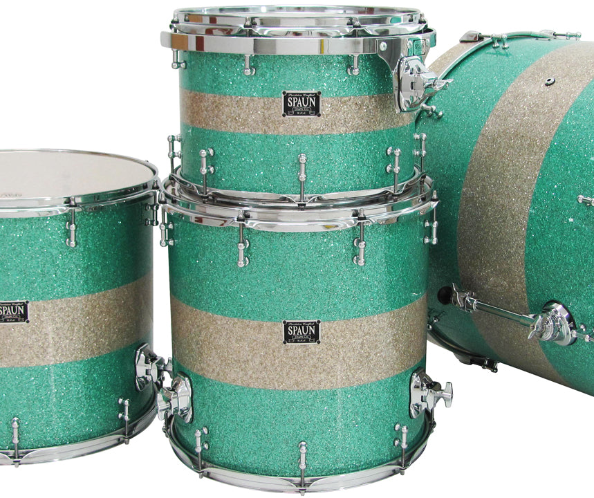 Custom 4pc-Turquoise & Silver Glass