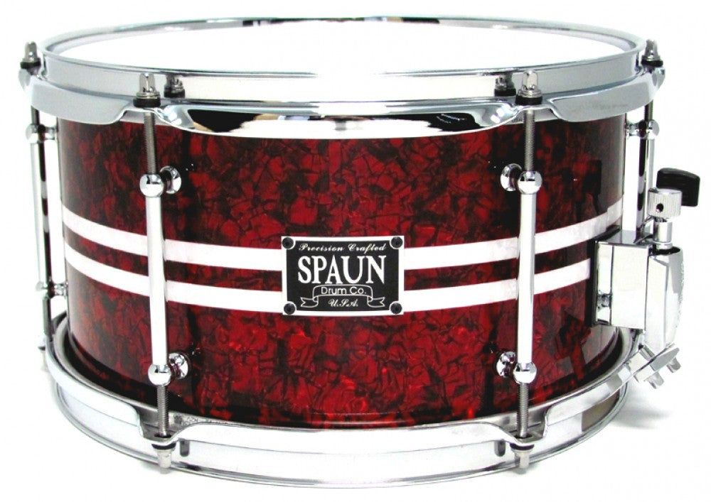 Maple 7x12-Red Pearl w-White Stripes